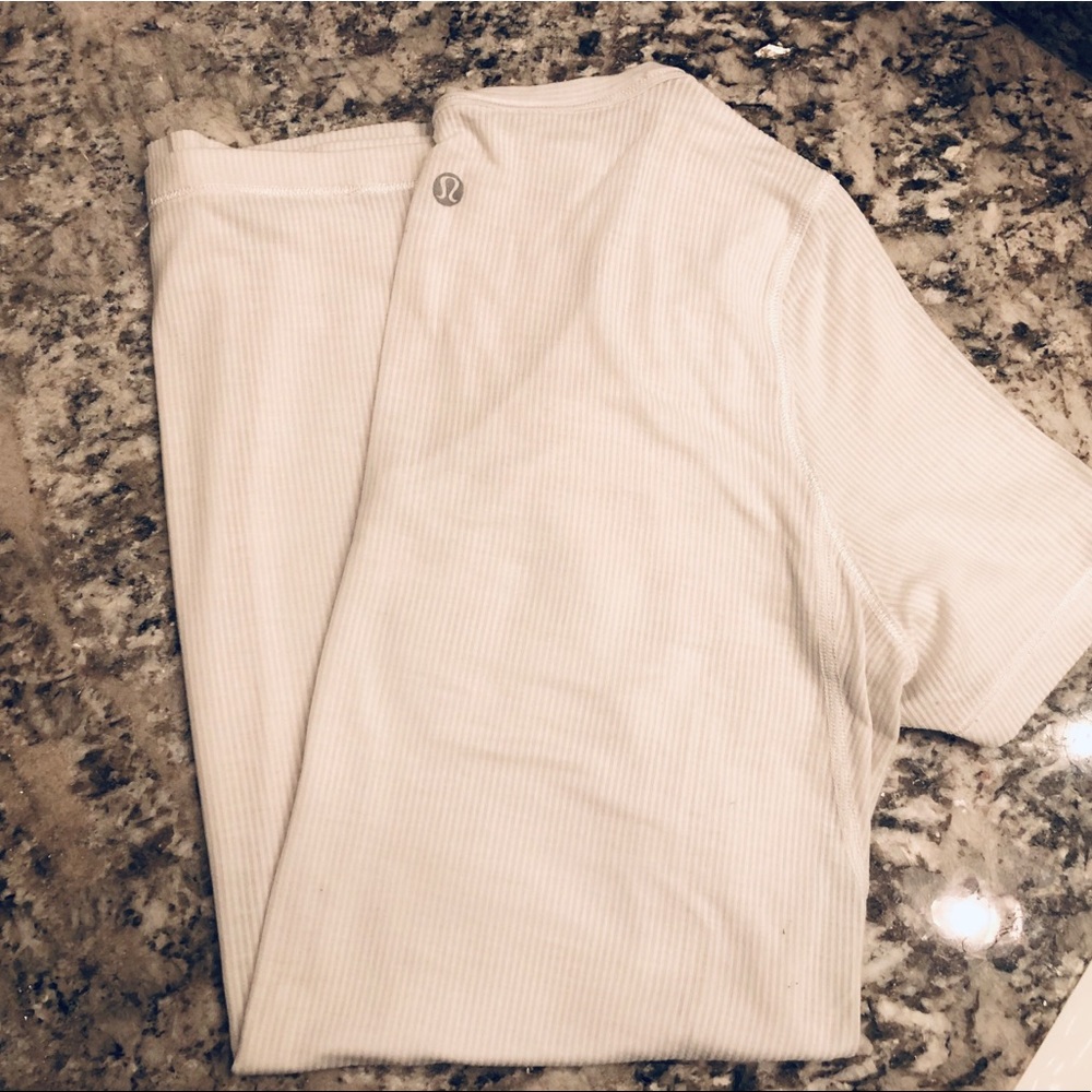 lululemon athletica Ribbed White V Neck shirt